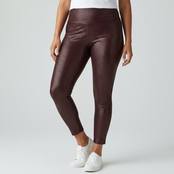 Spanx 7/8 Metallic Dot Print Leggings – XL - 2 Pairs - Black & Wine/Gold - Picture 8 of 9